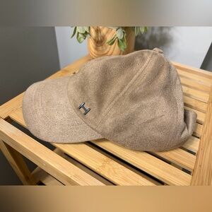 Halston Beige Suede-Look Baseball Cap